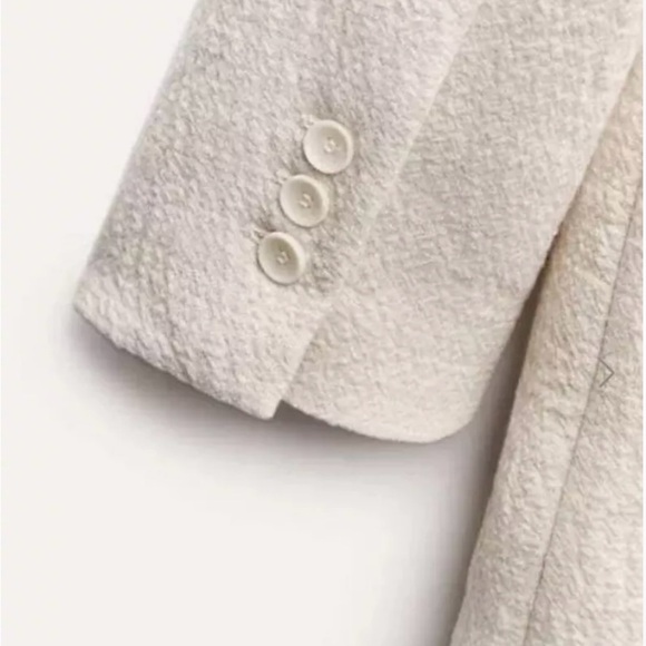 MINIMALIST WOOL BLEND COAT ZW COLLECTION ECRU. Size M, L - Picture 7 of 11